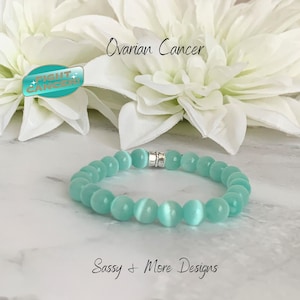 Ovarian Cancer Support Awareness Bracelet | Teal Cancer Ribbon | Hope Warrior Survivor | You Got This