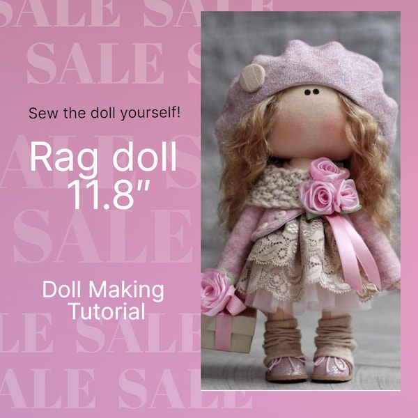 Exclusive sewing tutorial on sewing a Tilda rag doll 11.8″  Textile model of the doll's body with a step-by-step description and photo.