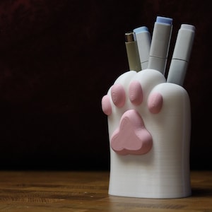 Cat Paw Pen Holder Cup | Toe Beans | Desk Ornament | Kawaii Adorable Artist Gamer Gift