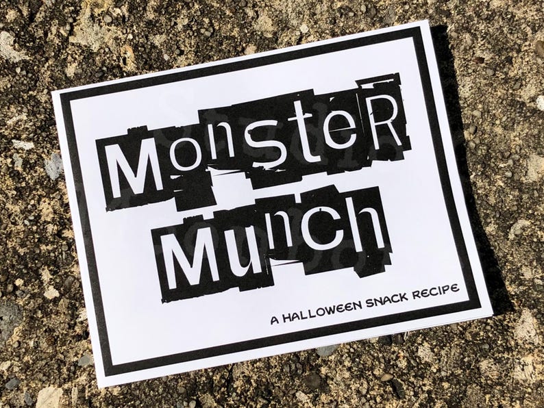 Monster Munch - A Halloween Snack Recipe Mini Zine - Etsy