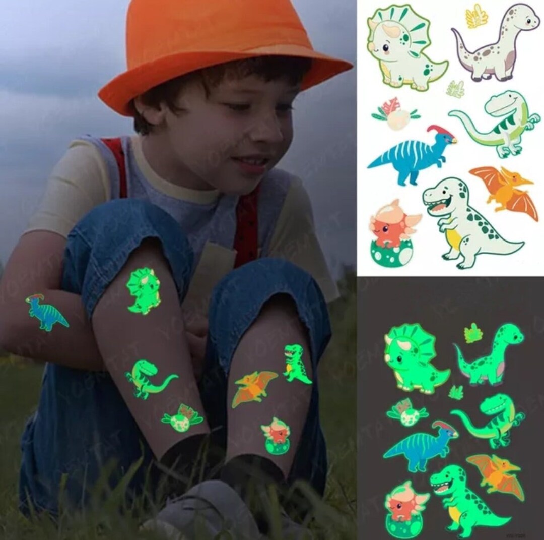Glow in the Dark Temporary Tattoo Kids Tattoo Gift for Kids Etsy