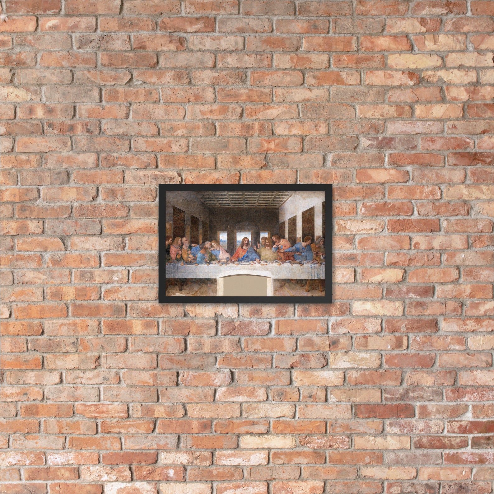 The Last Supper Leonardo Da Vinci Religious Vintage Framed Poster Art ...