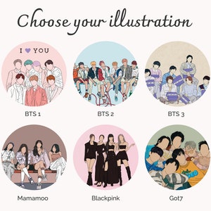 K-pop illustration, Faceless illustration, custom illustration, personalised photo, photo illustration, personalised k-pop.