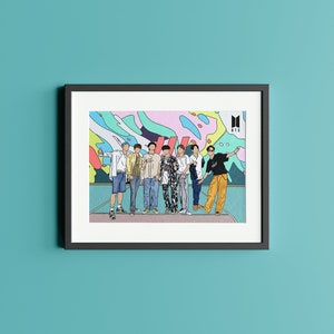 BTS Colorful, BTS Digital Download, BTS Poster, Bts Wall Art, Bts Street, Bts Art Print, Kpop, Bts Merch