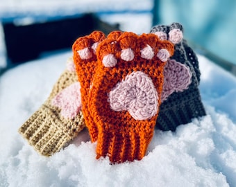 Fingerless Paw Mitten Crochet Pattern - PDF Pattern Only