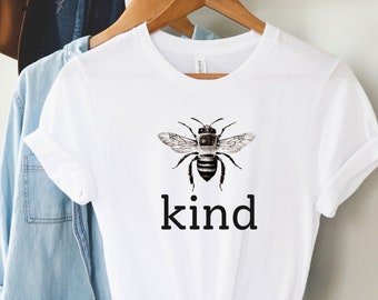 ビー・カインド・シャツ、養蜂家のための親切Tシャツ、先生への贈り物、ビー・シャツ、親切Tシャツ、女性のためのポジティブな服、先生への感謝
