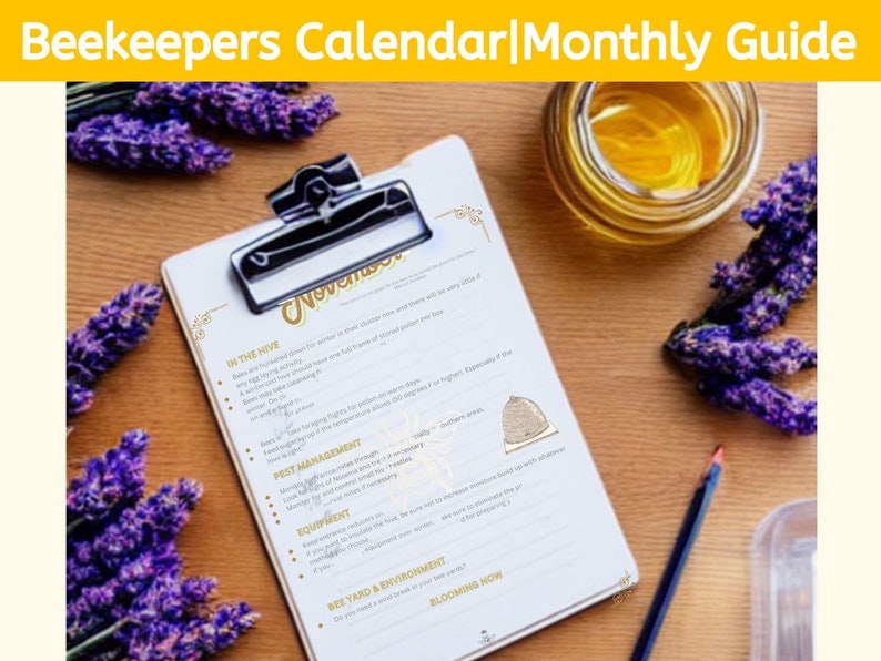 Beekeepers Record Keeping Bundle 2024 for Northern US States , Beehive Inspection Logbook, Monthly Beekeeping Tasks, Beekeeper Calendar 2024 image 4
