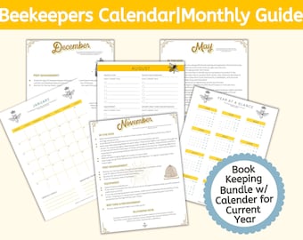 Beekeeper's Calendar and Monthly Beekeeping Guide 2025, Backyard Beekeeping Planner, 2025 Planner, Month by Month Beekeeping Instructions