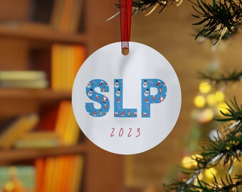 SLP Gifts | SLP Holiday Gift | SLP Metal Christmas Ornament | Speech Therapy Holiday Gift | Speech Therapy Christmas Gift |