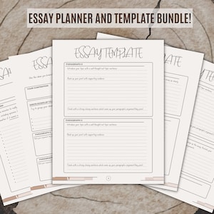Essay Planner | Template and Structure Guide Bundle, Academic College University School Essay Printable Plan | Homework, Assignment, Project