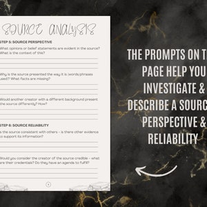 Source Analysis Worksheet & Planner Booklet | History Analysis for ...