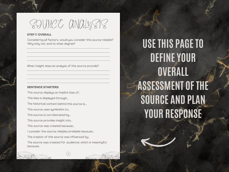 Source Analysis Worksheet & Planner Booklet History Analysis for ...