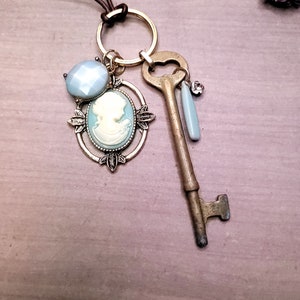 Skeleton Key and Cameo Necklace