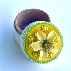 Trinket Box - Yellow Flower