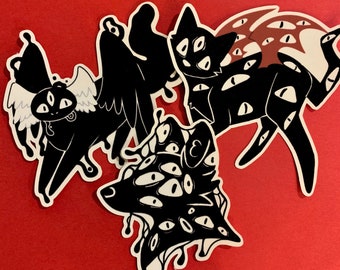Creepy Creatures Sticker Set || Water-Resistant/Waterproof 3in. Vinyl Stickers