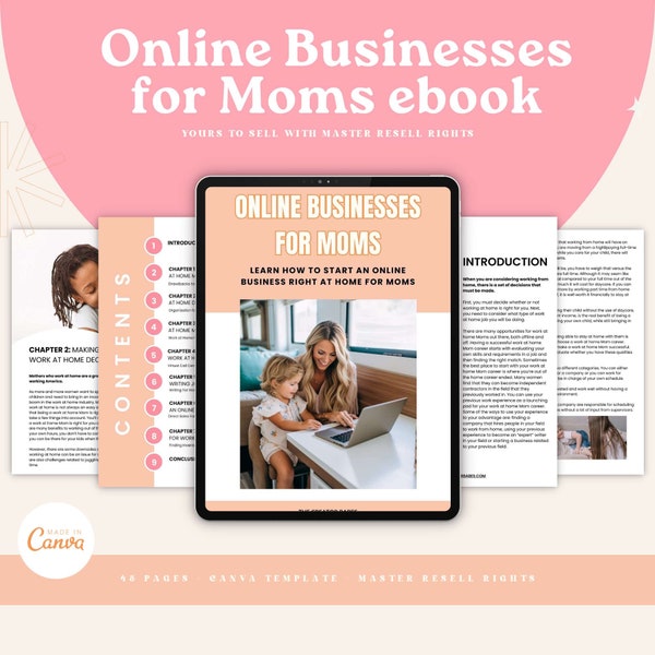 Online Businesses for Moms | Master Resell Rights | MRR | Done For You | DFY | Canva Basics Guide | Canva Template | ebook