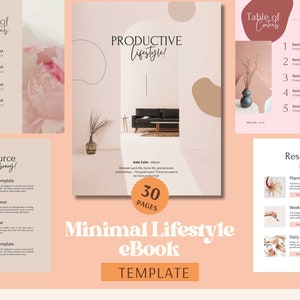 Minimal Lifestyle ebook | Canva Template | ebook Template | Customizable ebook | Canva Basics Guide | Minimal ebook | Canva ebook