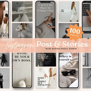 Instagram Templates | Story Templates | Content Templates | Master Resell Rights | Faceless Instagram Account | Instagram Posts | Aesthetic