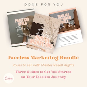 Faceless Digital Marketing Bundle | Master Resell Rights | MRR | Done For You | DFY | Canva Basics Guide | Faceless Instagram Videos