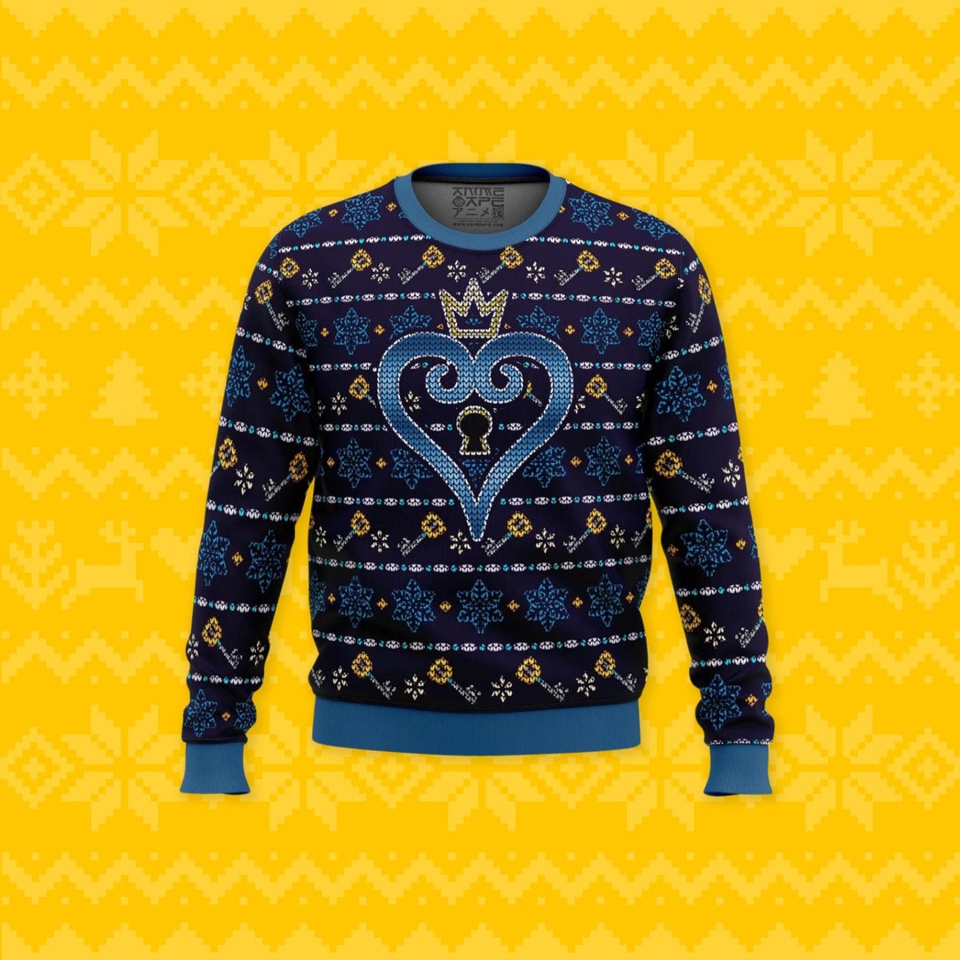 Kingdom Hearts Christmas jumper Style Polyester Sweatshirt CHECK Size Chart BEFORE PURCHASE Keyblade Sora Xmas Gaming Gamer Gift Etsy