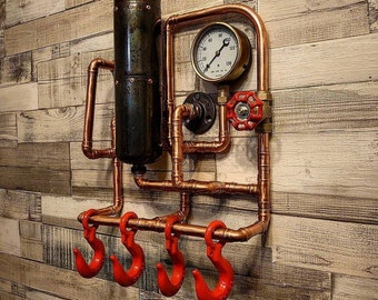 The Gresley Industrail Steampunk Coat Rack - Retro Industrial wall art