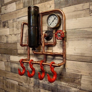 Steampunk Coat Rack - Retro Industrial wall art