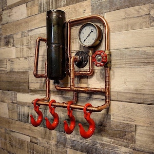 Steampunk Coat Rack - Retro Industrial wall art