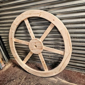 Grande roda de carroça de madeira - arte de parede, decoração de bar, cowboy, presente de fazenda
