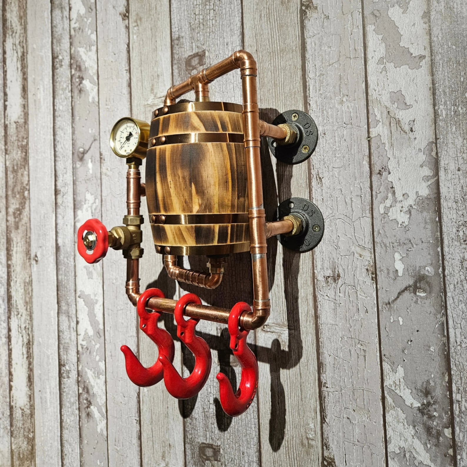 Steam Punk Rear Back Rack Steampunk Coat Rack - Retro Industrial Wall Art - Etsy