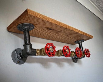 Bark Steampunk shelving unit - Retro Industrial wall art