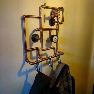 Steampunk Coat Rack - Retro Industrial Wall Art - Etsy