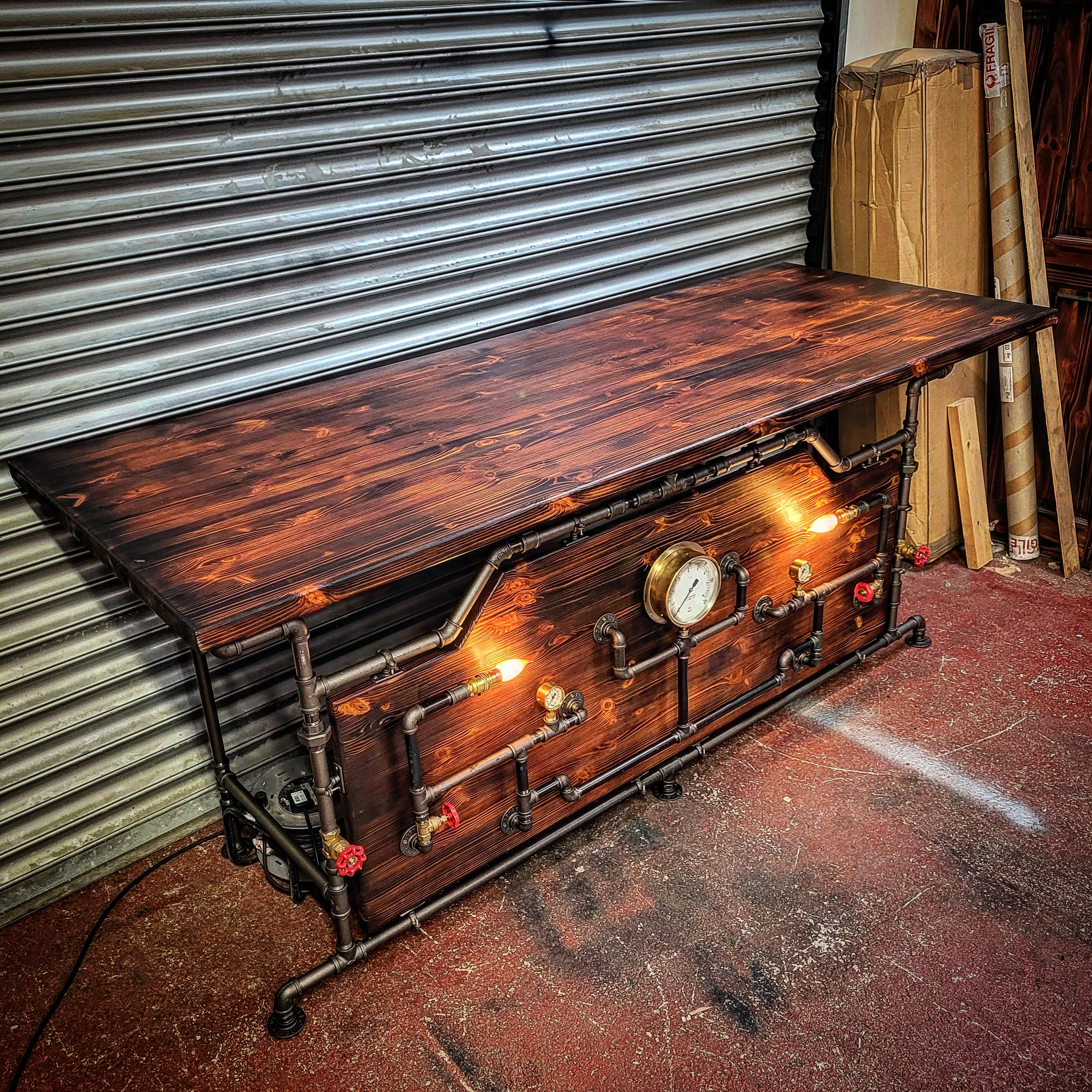 The Dixon Steampunk Table Retro Industrial Wall Art Etsy