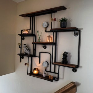 Industrial Style Steampunk Shelving - Retro Wall Organizer