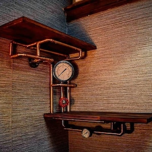 Steampunk Industrial Shelf: Retro Wall Decor, Kirk Shelving Unit