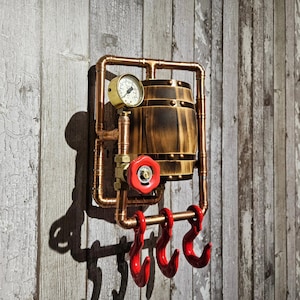 Steampunk Coat Rack - Retro Industrial wall art