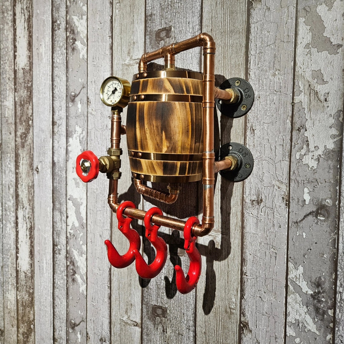 Steam Punk Rear Back Rack Steampunk Coat Rack - Retro Industrial Wall Art - Etsy