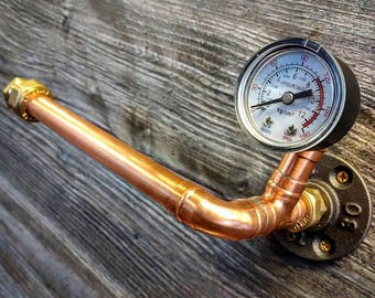 Soporte para papel higiénico Steampunk de tubería de cobre - Accesorios de almacenamiento de baño de estilo industrial