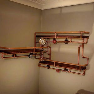Johnson Steampunk shelving unit - Retro Industrial wall art