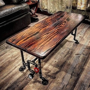 Vintage Steampunk Coffee Table - Industrial Chic Home Art