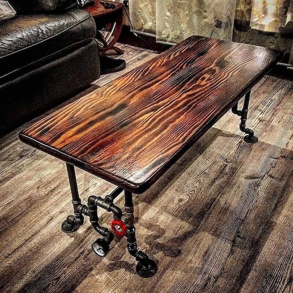 Steampunk Coffee Table Retro Industrial Art Etsy