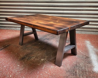 Steampunk coffee Table - Retro Industrial art