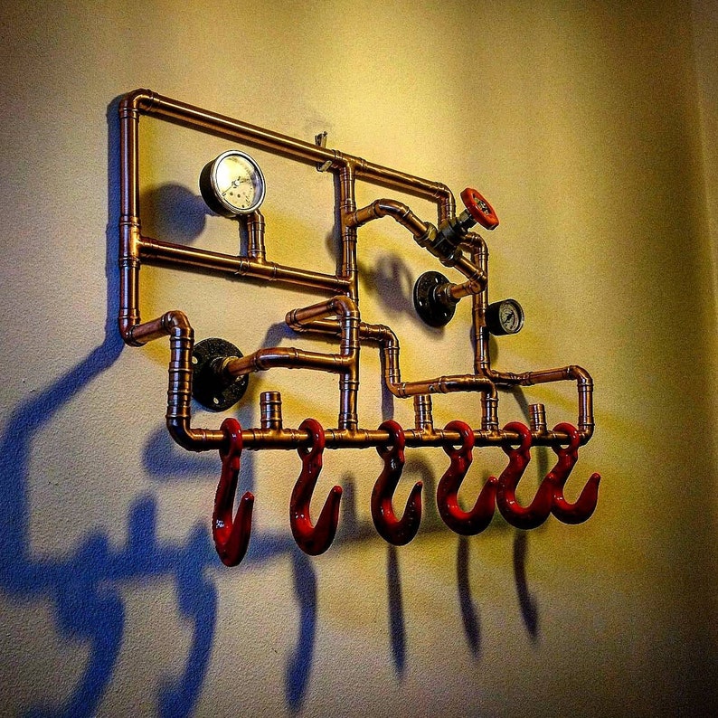 Steampunk Coat Rack Retro Industrial Wall Art - Etsy