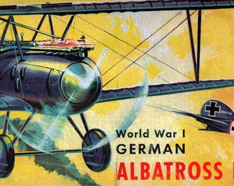Model Airplane Kit - Aurora 1/48 WW1 German Albatros D.III Biplane Fighter Kit#104 (1957) Famous Fighter