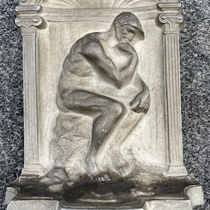 Vintage Antique Rodin THE THINKER Victorian Art Deco Cast Iron Doorstop Bookend