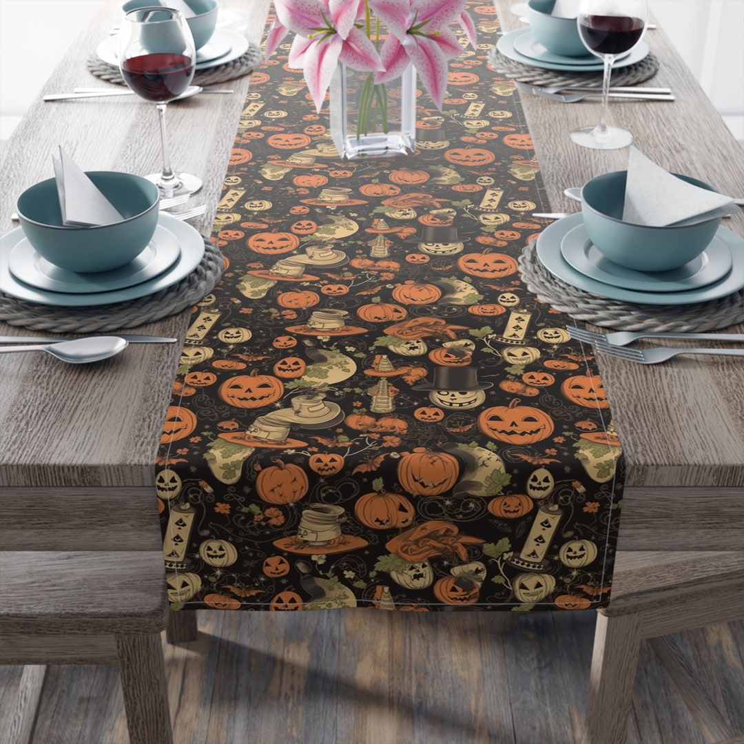 Halloween Table Runner Autumn Fall Table Decor Spooky Witch Table ...