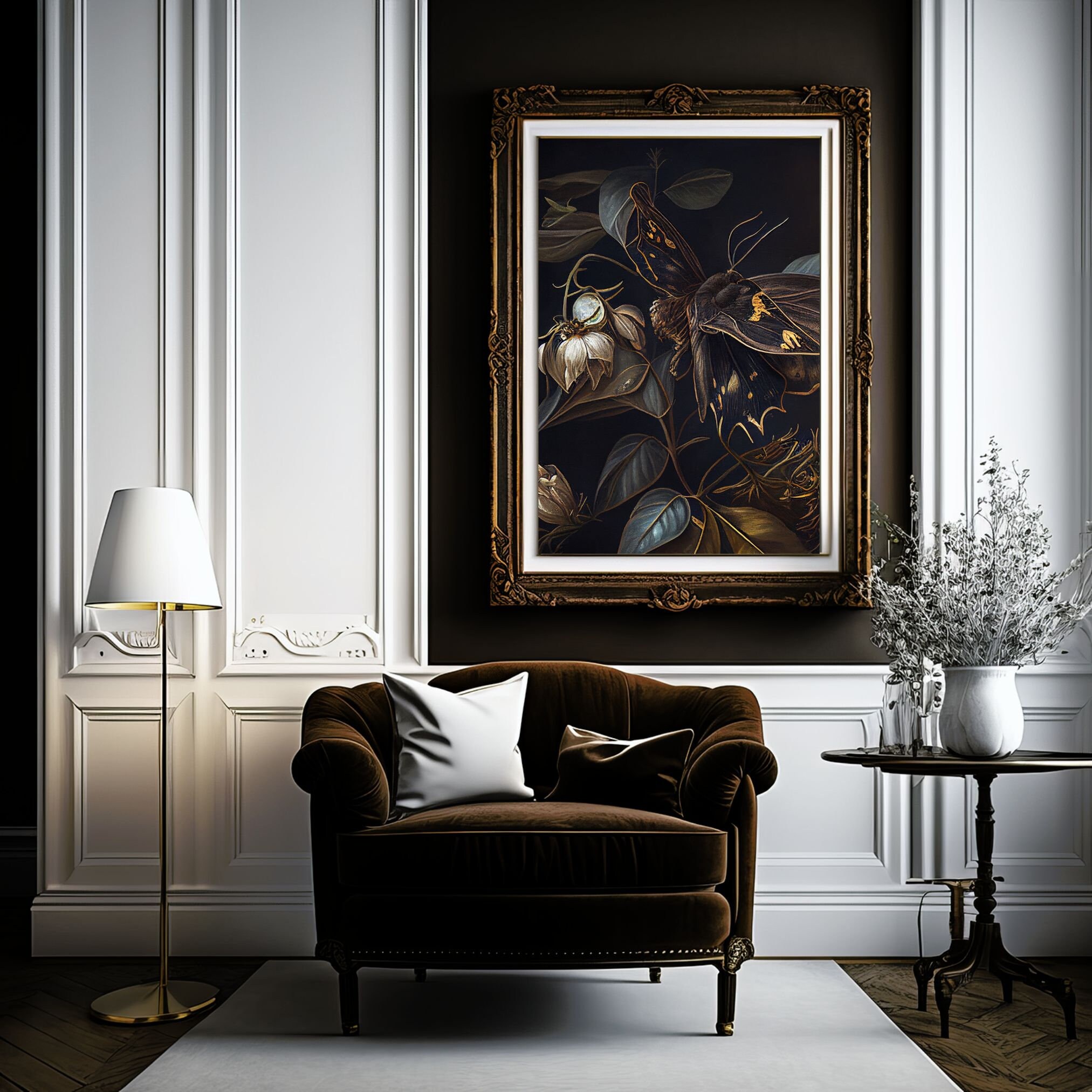 Dark Botanical PRINTABLE Art Floral Art Prints Digital Art Prints Moody ...