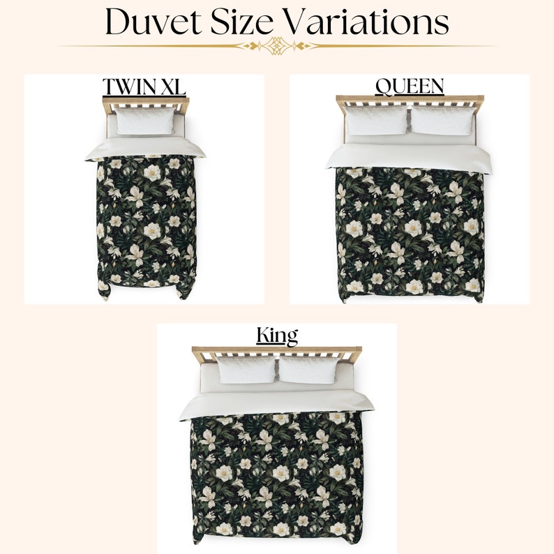 Dark Floral Duvet Cover Dark Academia Cottagecore Moody Floral Bedding