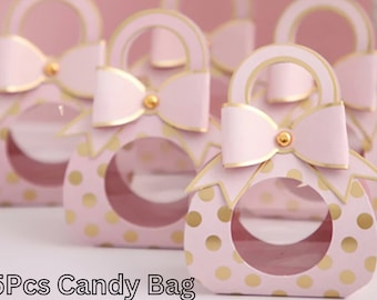 5 pcs Mini Candy Favor Boxes, Baby Shower Gift Bags For Guests, Wedding Favors Boxes, Birthday Favor Boxes, Bridal Shower Favor, Candy Boxes