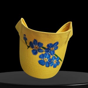 Hand-Painted Floral Visor: Custom Cotton Sun Visor
