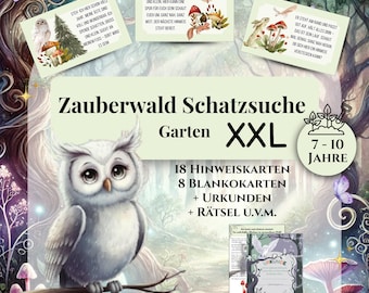 XXL Enchanted Forest Treasure Hunt for Children's Birthday Party, Printable Scavenger Hunt, Certificate, Puzzles, Game Idea, Outdoor, Garden, Forest, Outside